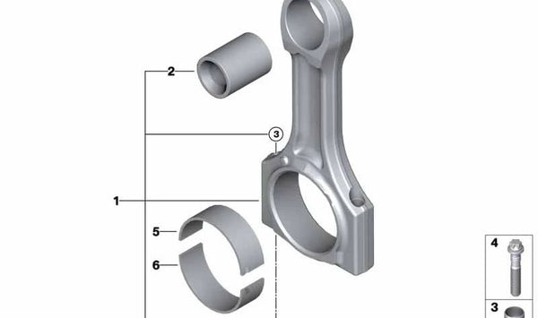 Juego de cojinetes de biela OEM 11241437617 para BMW E30, E36, E46, E34, Z3. Original BMW.