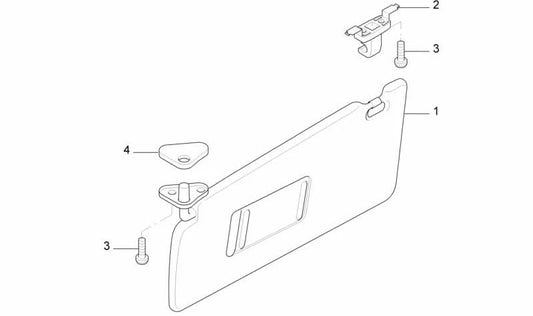 Parasol com luz de maquiagem direita OEM 51168258016 para BMW E53. BMW original.