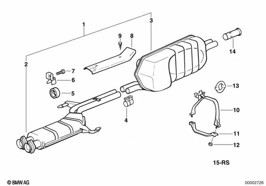 Clamp for BMW 5 Series E28 (OEM 18211709331). Original BMW