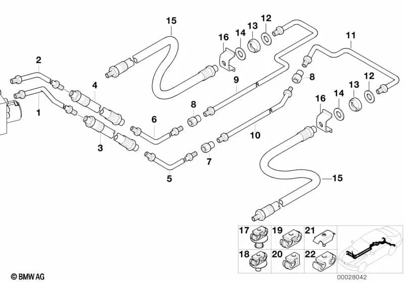 Tubería para BMW Serie 5 E39 (OEM 34326755320). Original BMW.