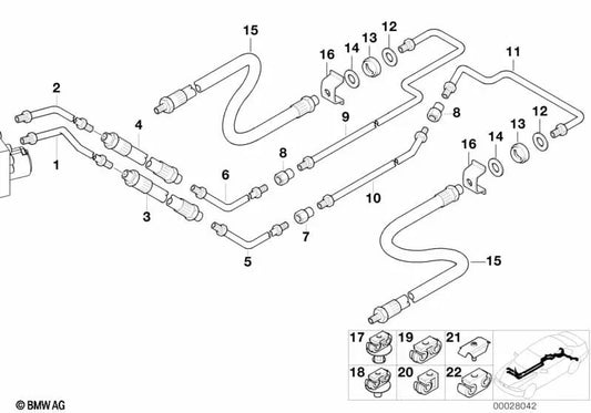 Tubería para BMW E39 (OEM 34326755702). Original BMW.