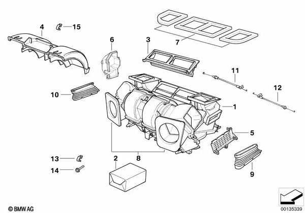 Cable Bowden para BMW E39 (OEM 64118363791). Original BMW.