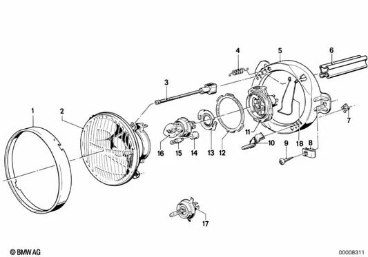 Soporte de lámpara para BMW Serie 3 E21 (OEM 63121360872). Original BMW.