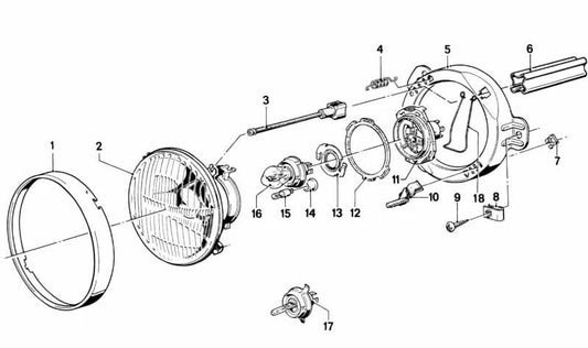 Support de phare OEM 6312135817 pour BMW E21. BMW d'origine.