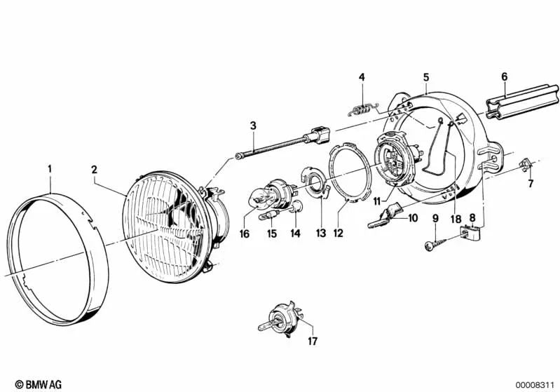 Lamp holder for BMW 3 Series E21 (OEM 63121360234). Original BMW.