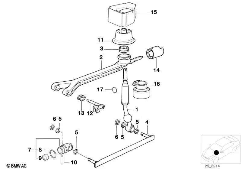 Varilla de cambio para BMW Serie 5 E39 (OEM 25111222717). Original BMW.