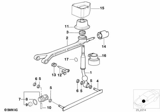 Barra de cambio recta para BMW E38 (OEM 25111434076). Original BMW.