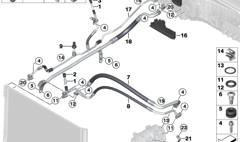 Soporte para BMW F07, F10, F11, F06, F12, F13, F01N, F02N (OEM 64539207793). Original BMW.