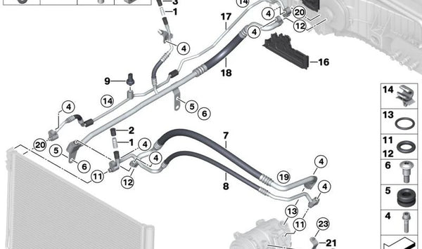 Tubería de Succión para BMW F07, F10, F11, F06, F12, F13, F01N, F02N (OEM 64539248521). Original BMW