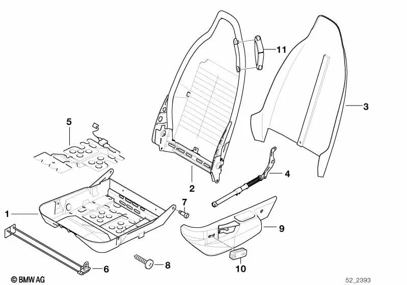 Bouton de réglage longitudinal BMW (OEM 61318407548). BMW d'origine