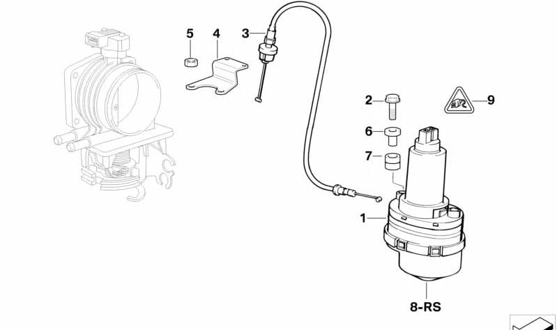 Cable Bowden para BMW Serie 7 E38 (OEM 35411162738). Original BMW