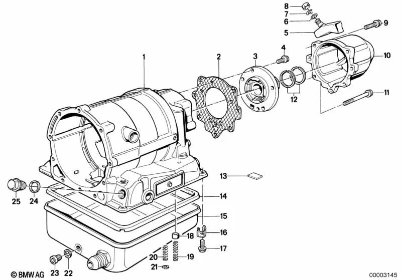 Junta libre de asbesto para BMW Serie 3 E21, E30, Serie 5 E12, E28, Serie 6 E24, Serie 7 E23 (OEM 24111209850). Original BMW