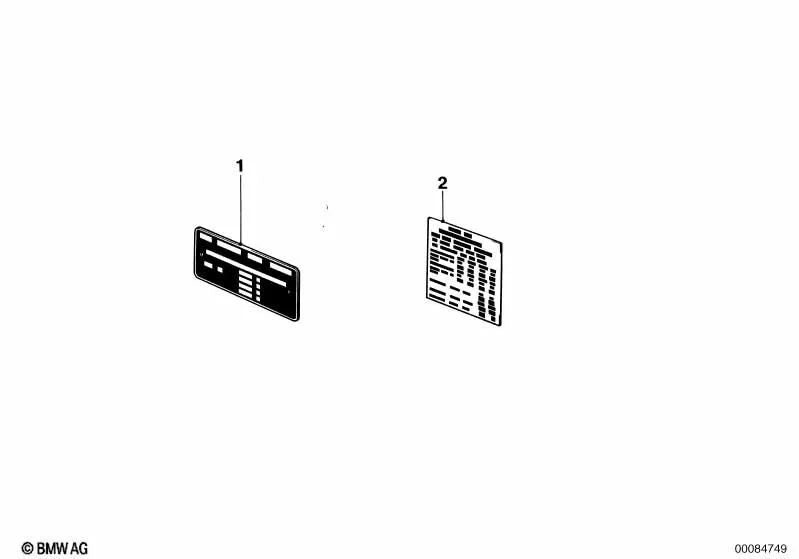 Placa identificativa para varios modelos/series de BMW (OEM 51142161389). Original BMW.
