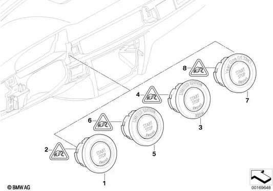 Interruptor Start/Stop para BMW Serie 1 E81 (OEM 61319148515). Original BMW