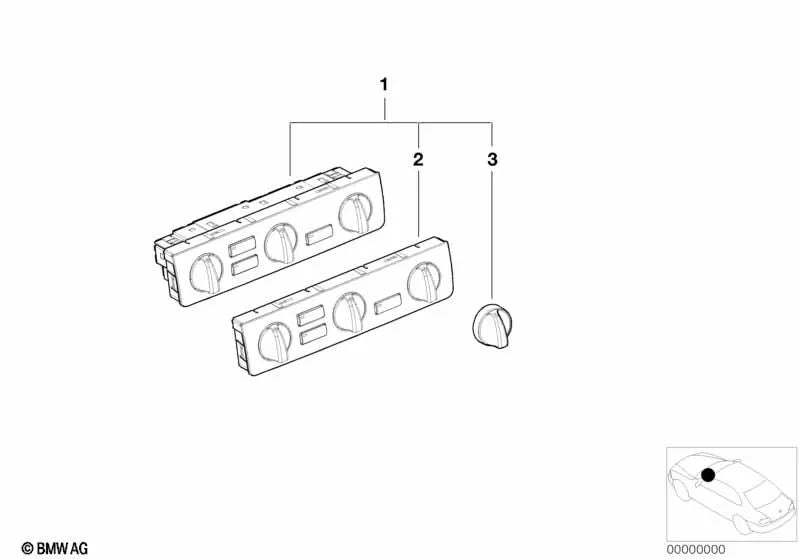 Rotary knob for BMW 3 Series E46 (OEM 64116908200). Original BMW