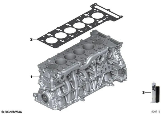 Zylinderkopfdichtung für BMW F20N, F21N, F22, F22N, F23, F23N, F30N, F31N, F34N, F32, F32N, F33, F33N, F36, F36N, G30, G31, G38, G32, G11, G12, G01, G02 (OEM 11128654269). Original BMW.