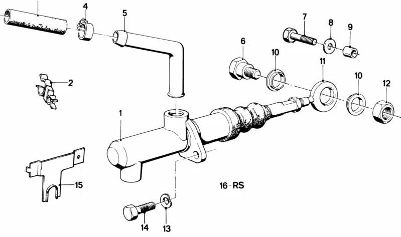 Kupplungsgeberzylinder für BMW E21, E12, E24, E23 (OEM 21521156004). Original BMW