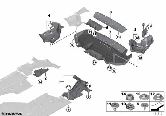 Cubierta inferior trasera para BMW G32, G32N (OEM 51757439054). Original BMW