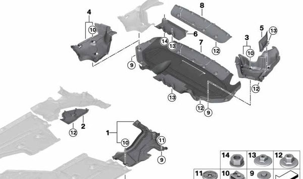 Difusor trasero para BMW Serie 6 G32N (OEM 51759448789). Original BMW