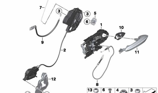 Placa adaptadora izquierda OEM 51227276317 para BMW (F06, F12, F13). Original BMW.