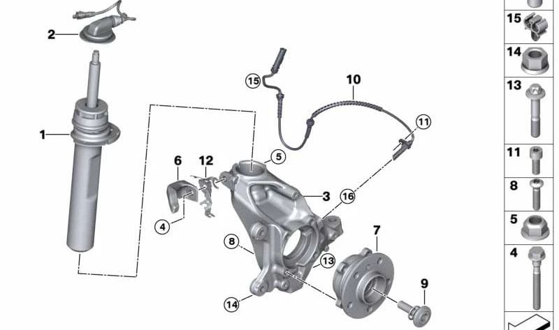 Sensor de velocidad ABS OEM 34526850765 para BMW (F52, F45, F46, F48, F49, F39). Original BMW.