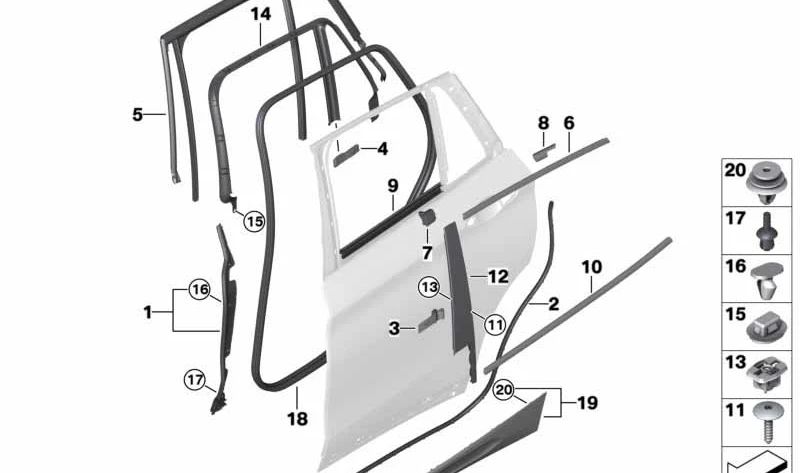 Linke Formplatte OEM 51337433161 für BMW F39. Original BMW