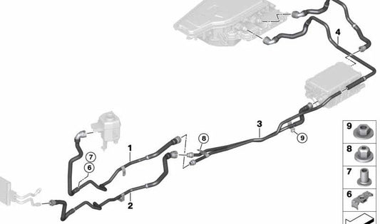 Tubería del Depósito de Expansión para BMW X5 F15 (OEM 17127646679). Original BMW.