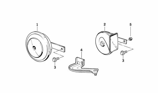 Fanfare tono alto para BMW Serie 3 E36 (OEM 61337163998). Original BMW.