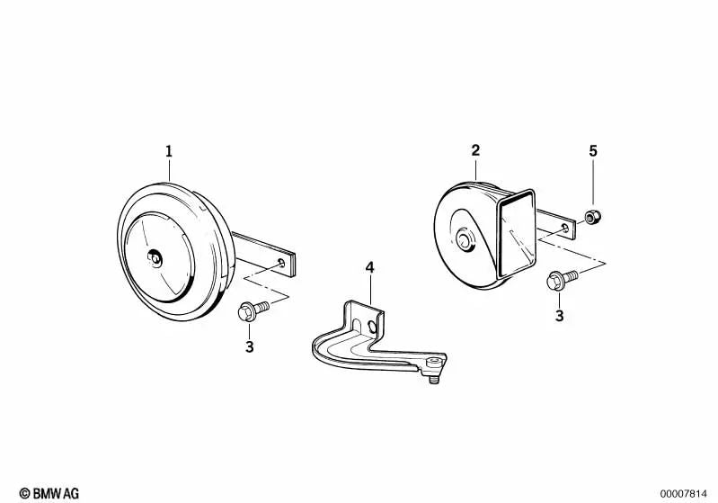 Fanfarria de tono bajo para BMW Serie 3 E36 (OEM 61337164003). Original BMW.