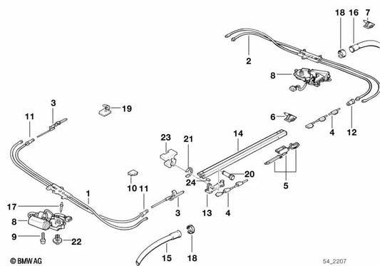 Manguera de agua para BMW E34 (OEM 54128120418). Original BMW.