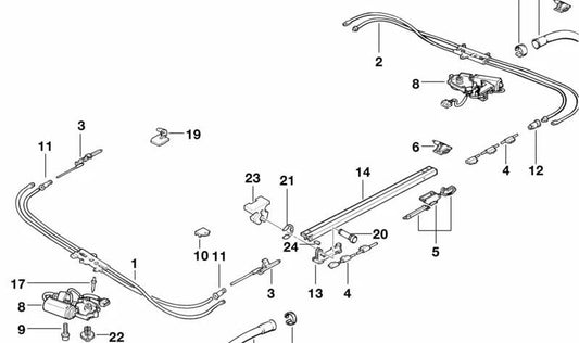 OEM Heckführerrohr 54128169820 für BMW E34. Original BMW.