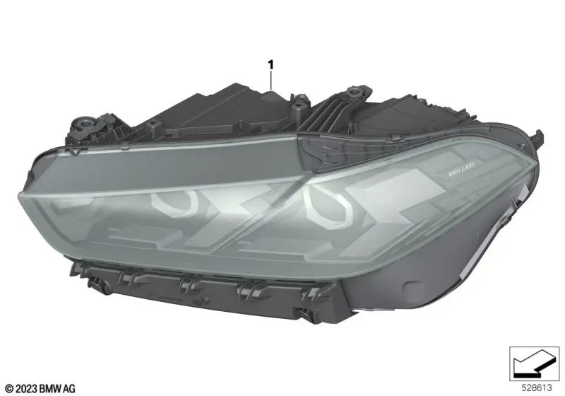 Faro LED izquierdo para BMW X5 F95N, G05N, X6 F96N, G06N (OEM 63115A78397). Original BMW.