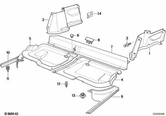 Botón de presión para BMW Serie 5 E34 (OEM 51478107047). Original BMW.