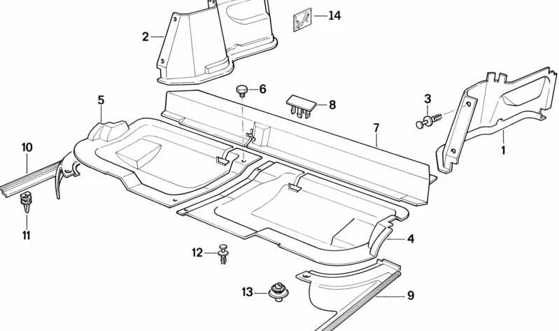 Linke untere Verkleidung für BMW E34 (OEM 51478107037). Original BMW.