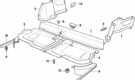 Linke untere Verkleidung für BMW E34 (OEM 51478107037). Original BMW.