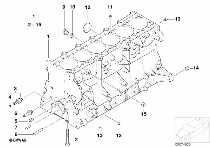 Tapón para BMW E46, E85, E86 (OEM 11117832956). Original BMW