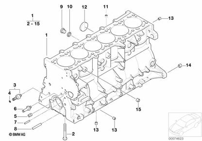 Tapón para BMW E46, E85, E86 (OEM 11117832956). Original BMW