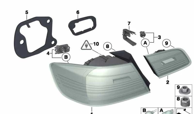 Luz trasera lateral derecha para BMW Serie 3 E92N (OEM 63217251960). Original BMW