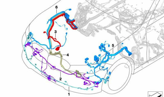 Frontend wiring for BMW 4 Series G22, G23 (OEM 61125A26283). Original BMW