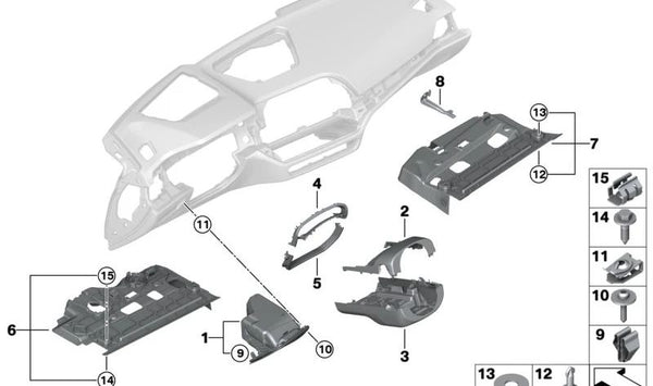 Carcasa del mecanismo del pedal para BMW G87, G20, G21, G28, G80, G81, G22, G23, G26, G82, G83 (OEM 51456998516). Original BMW