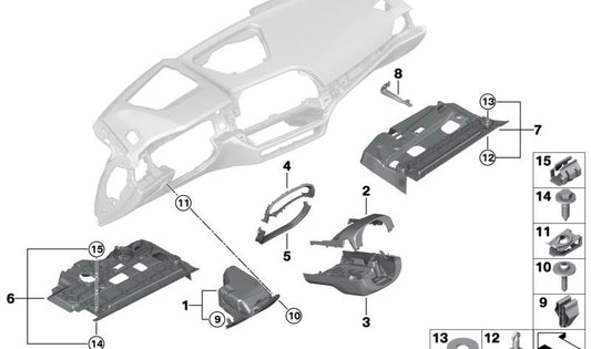 Compartimento Plegable Lado del Conductor para BMW G20, G21, G28, G22, G23, G26 (OEM 51167943208). Original BMW.