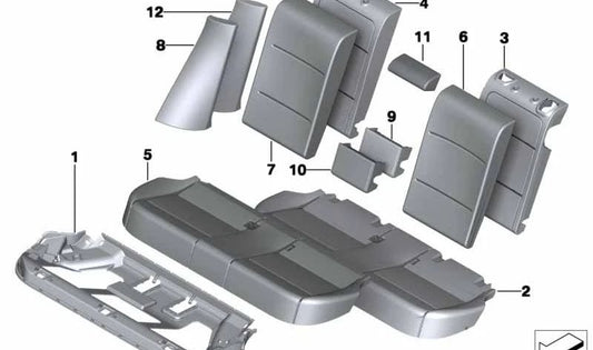 Couvercle de secours en cuir gauche pour BMW F25 (OEM 52207256839). BMW d'origine