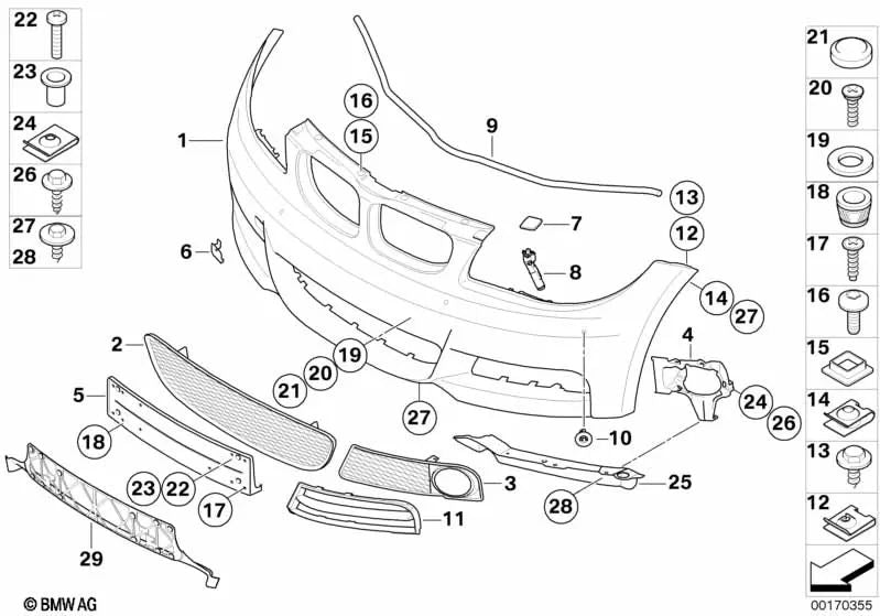 Base para matrícula con imprimación para BMW E82, E88 (OEM 51117896726). Original BMW