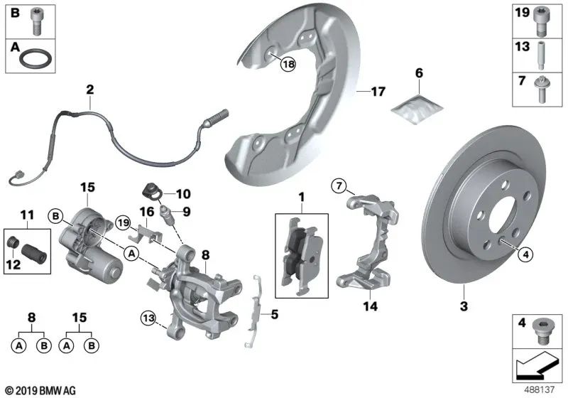 Guardabarros para BMW I01, I01N (OEM 34216863444). Original BMW