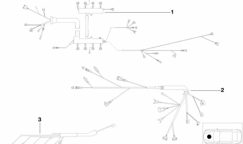 Cableado del módulo motor y transmisión OEM 12517503940 para BMW E39. Original BMW.