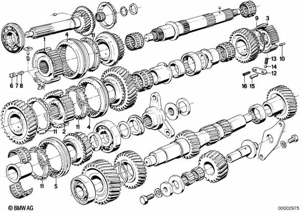 Palanca para BMW E30, E12, E28, E24, E23 (OEM 23231224025). Original BMW