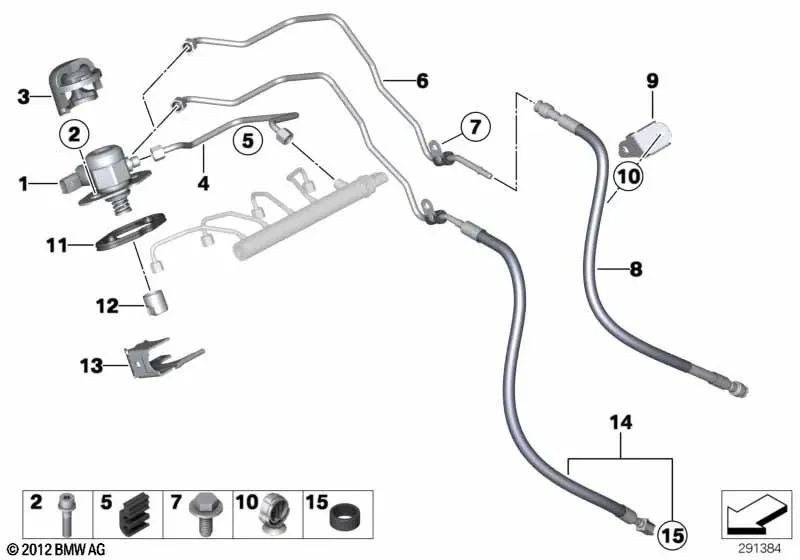 Cubierta acústica de la bomba de alta presión para BMW F07, F10, F11, F18, E84, F25, F26, E89 (OEM 13517624435). Original BMW