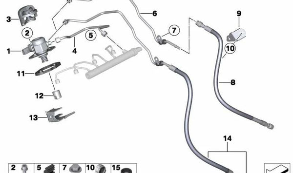 Bomba de alta presión de combustible OEM 13518635048 para BMW F20, F30, E84. Original BMW.