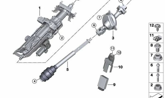 Columna de dirección para BMW X5 F95, F95N, X6 F96, F96N, XM G09 (OEM 32308074172). Original BMW