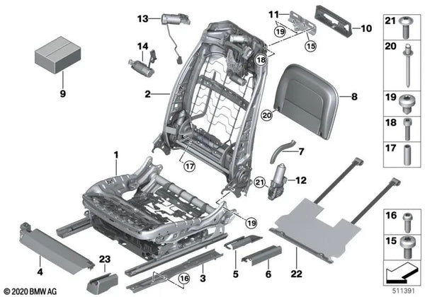 Cubierta del reposa-pies con palanca para BMW G12, G12N (OEM 52107380433). Original BMW.